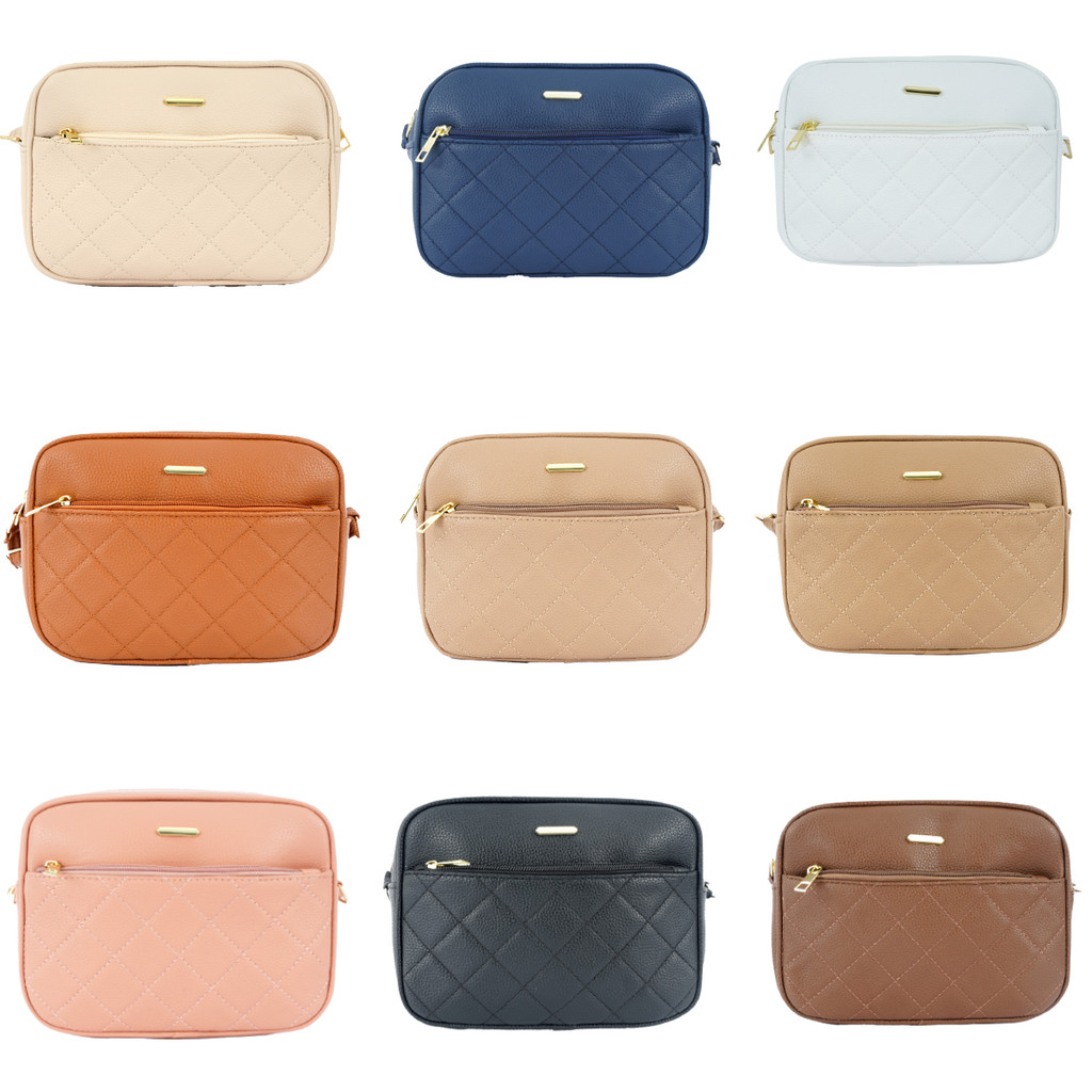 Bolsa Tiracolo Feminina com Costura Matelassê e Alça Ajustável