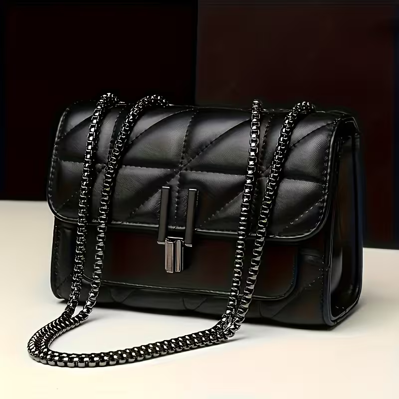 grande bolsa luxo mulheres pu alta capacidade ombro em corrente bolsa transversal