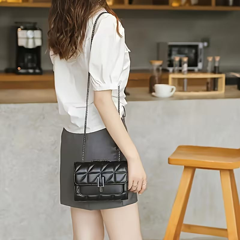 grande bolsa luxo mulheres pu alta capacidade ombro em corrente bolsa transversal