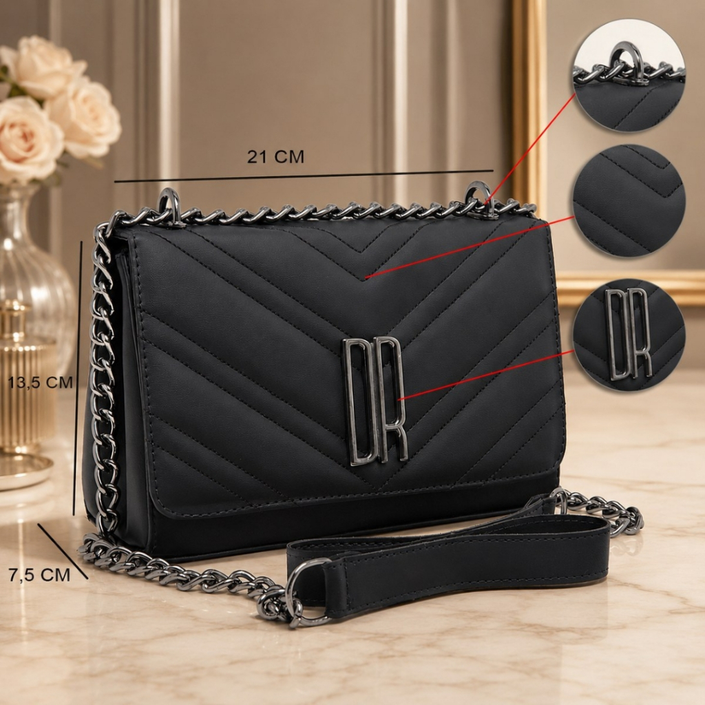Bolsa Feminina Transversal Pequena De Lado Alça De Corrente Enviamos Rápido