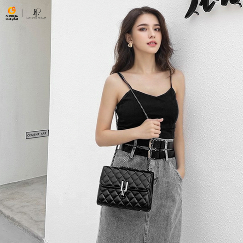 Bolsa Feminina Transversal Corrente Escura “Y” Bolsa Ombro Feminina de Festa