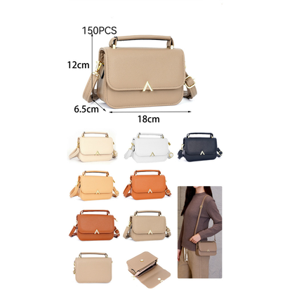 Bolsa de ombro feminina simples com alça de mão reforçada