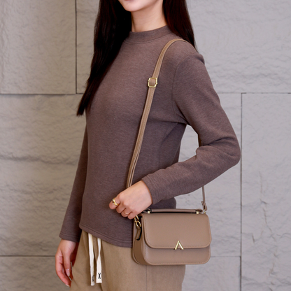 Bolsa de ombro feminina simples com alça de mão reforçada