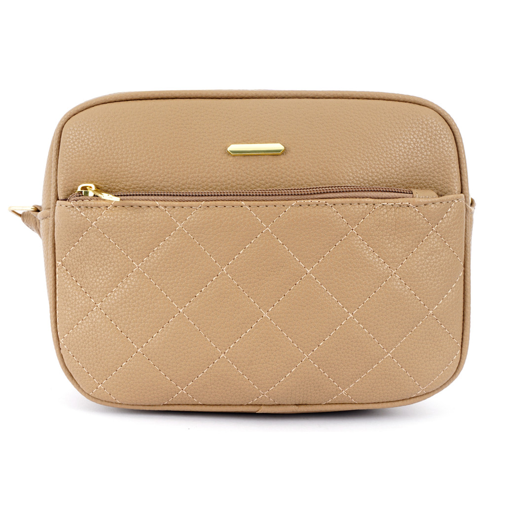Bolsa Tiracolo Feminina com Costura Matelassê e Alça Ajustável
