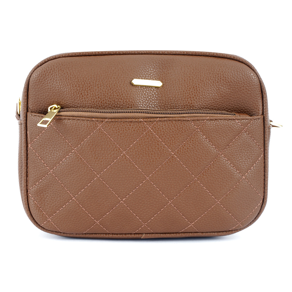 Bolsa Tiracolo Feminina com Costura Matelassê e Alça Ajustável
